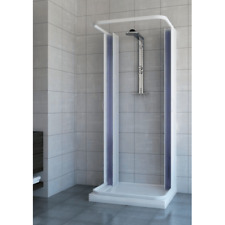 Box Doccia Saturnia in PVC 3 Lati Apertura Scorrevole Centrale Doppia Anta a Sof