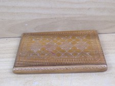 vecchia SCATOLA PORTASIGARETTE LEGNO INTAGLIATO INTARSIATO vintage contenitore