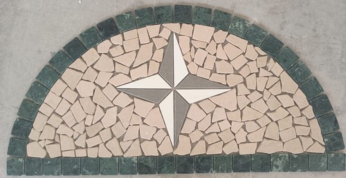 Mezzaluna rosone mosaico - rosone, marmo