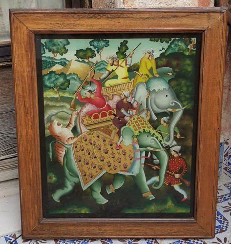 Mughal painting glass - on,