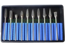 SERIE 10 FRESE AL CARBURO DI TUNGSTENO 2,35x5mm xTRAPANO DREMEL E SMERIGLIATRICE