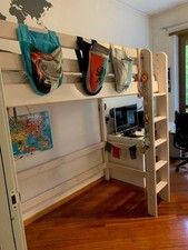 Letto soppalcato FLEXA in legno bianco H185/L200/L100 comprensivo di materasso