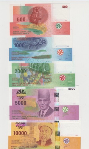 Comoros comores set - comores, banconote