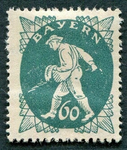 Bavaria 1920 60pf blu - 60pf, blu-verde