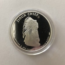 1 dollaro 2021 argento 1 oz Oglala Lakota Sioux Chief USA 999 proof