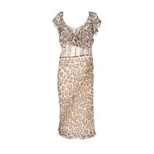 Ermanno Scervino Vestito Seta  Col.  Animalier Taglia 48 IT