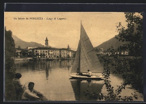 Cartolina porlezza lago di - lago,