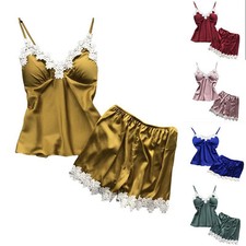 Set pigiama raso pizzo sexy da