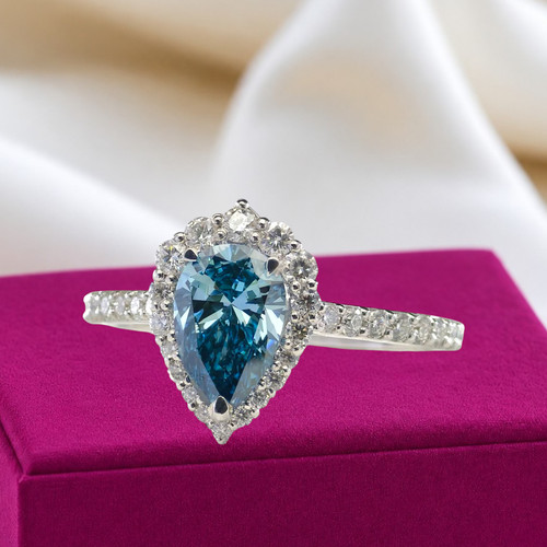 Anello fantasia diamante blu - anello,