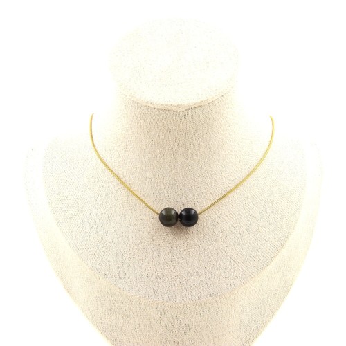 Collana perle ossidiana - collana, 2
