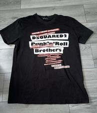 T-Shirt Uomo Dsquared2, Taglia 2XL, Nero, Logo Fratelli, Cotone, Girocollo, (46)