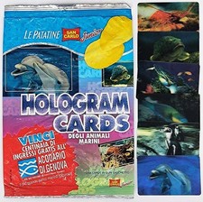patatine SAN CARLO sorpresa HOLOGRAM CARDS 6 diverse Acquario di Genova