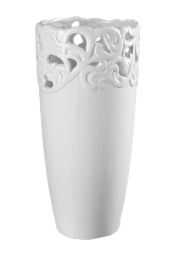 Vaso alto bianco traforato - alto, in