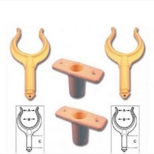 KIT COPPIA SCALMI E BOCCOLE BARCA IN DERLIN COLORE «AVORIO» PORTASCALMI ACCESSOR