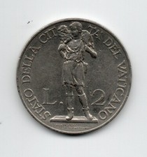B€TT€R 1935 Vaticano 2 lire Pio XI Circolata