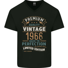 T-Shirt In Cotone V-Neck Vintage Per Il 57° Compleanno Uomini 1968