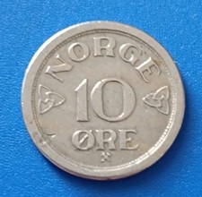 ?? NORGE NORWAY NORVEGIA ?? COIN MONETA 10 ORE NOREG 1957 CORONA NORVEGESE