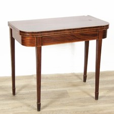 Tavolo da gioco antico inglese epoca 700 Giorgio III consolle in legno di mogano