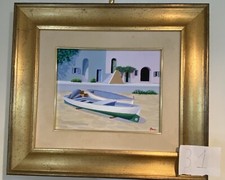 Quadro Olio Su Tela Barca