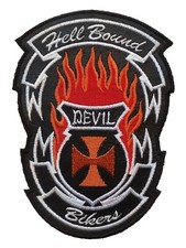 *HH* Toppa patch termoadesiva hell bound devil bikers biker moto inferno diavolo