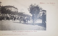 Cartolina - Modena - Viale Margherita - Ricordo Beneficenza Pro Sicilia 1900 ca.