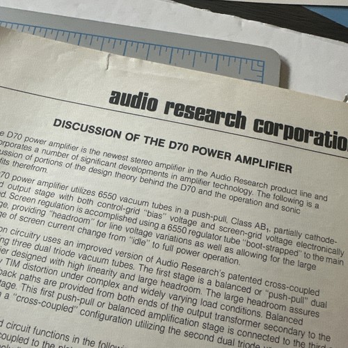 Audio research d70 power - d70,