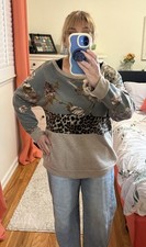 Women’s a.gain Pattern Block Sweater Size 1XL