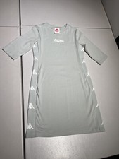 Kappa Vestito Donna Piccolo Grigio Bianco Vestibilità Pelle Logo Bordo Cotone Bodycon