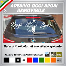 ADESIVO STICKER SCRITTA OGGI SPOSI PERSONAGGI LUNOTTO REMOVIBILE MATRIMONIO AUTO