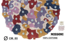 Tappeto rotondo MISSONI diametro cm. 80 cotone 100% lavabile in lavatrice