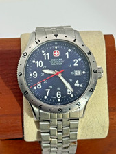 Wenger Swiss Military 7293X/T 41mm Blue Dial Stainless Steel Quartz Watch