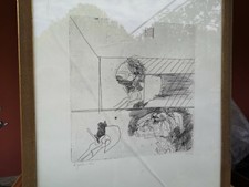 giuseppe zigaina "Studio per interrogatorio con capra e il cuore" , 1970 acquafo