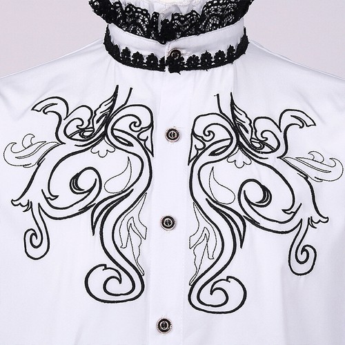 Uomo pizzo ricamo camicia - pizzo,