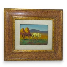 QUADRO CAVALLI E COVONI - FIRMATO DONNINI OLIO SU TAVOLA