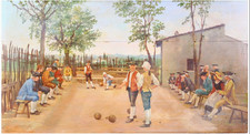 Il gioco delle bocce olio su
