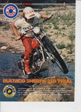 PUBBLICITA'  TESTMOTO BULTACO SHERPA 250 TRIAL 1976-MOTOSPAGNOLE TRIAL EPOCA