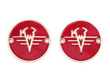 Dnepr KMZ emblemi serbatoio carburante rossi metallici 2 pezzi (EU)