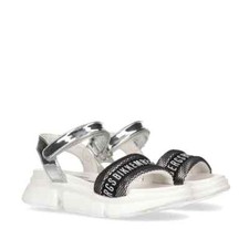BIKKEMBERGS -  LINEA JUNIOR SANDALO ARGENTO CON LOGO 20920