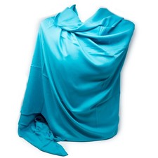 Stola turchese misto seta elegante cerimonia coprispalle donna foulard scialle
