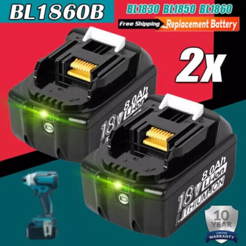 2pack 0ah 18v for makita - 8.0ah,