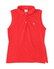 Polo donna senza maniche MURPHY & NYE UK 14 grande cotone rosso AF0f