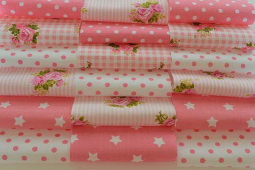 30x tessuto patchwork - patchwork, rosa