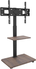 Supporto TV da terra con Base in Legno, Carrello Porta TV con Ruote, 32-70/Porta