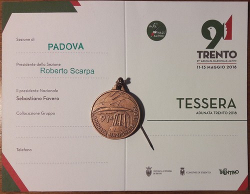 Medal medaglia tessera - medaglia, adunata