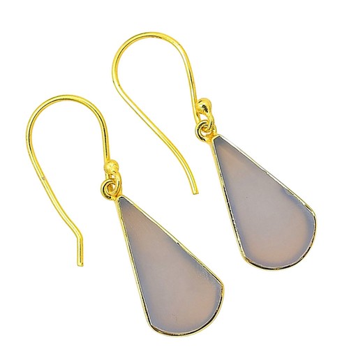 Orecchini calcedonio acqua - orecchini,