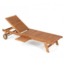 Lettino prendisole relax in legno eucalipto 198x61 H95 cm da esterno giardino