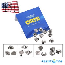 10PCS Bottoni Linguali Ortodontici Dentali Legabili Base Rete Tonda/Rettangolare