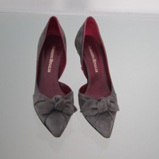 Decollete a punta in pelle grigia con fiocco roberto rinaldi numero 37