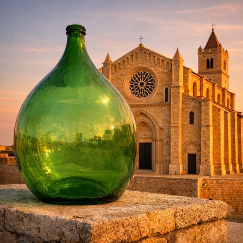 Damigiana vetro verde da - damigiana,