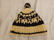 Berretto di lana fatto a mano con pon pon - Taglia L